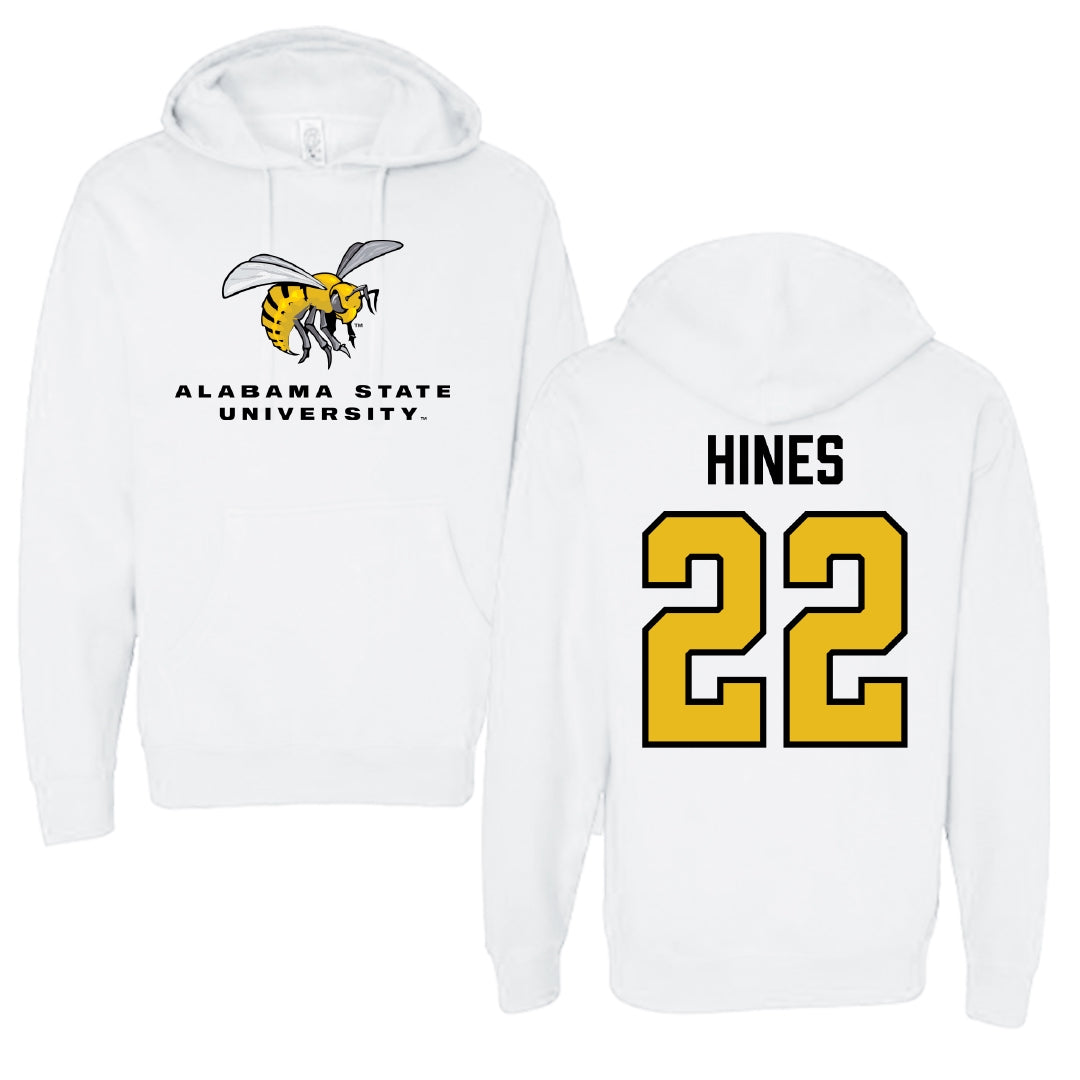 Alabama State University Volleyball White Block Hoodie - #22 Kaylen Hines