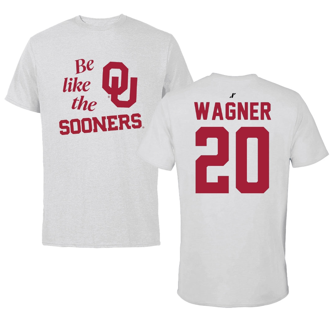 University of Oklahoma Soccer Light Gray Be Like Us Tee - #20 Chelsea Wagner