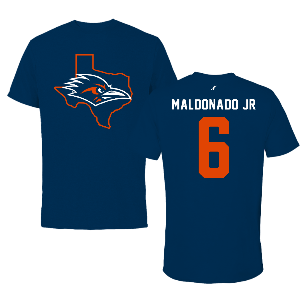 University of Texas at San Antonio Baseball Navy State Tee - #6 John Maldonado Jr