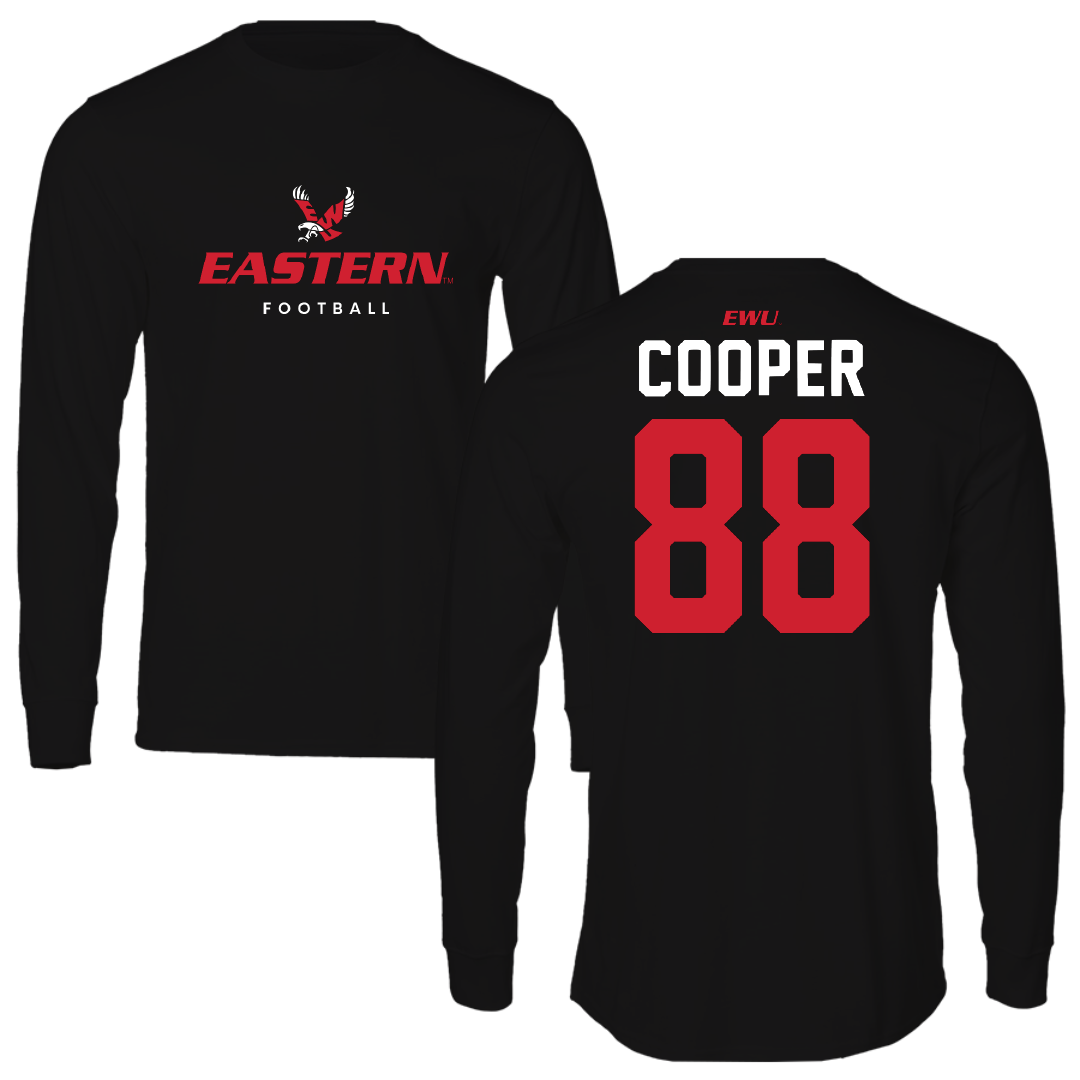 Eastern Washington University Football Black Eastern Performance Long Sleeve - #88 Landon Cooper