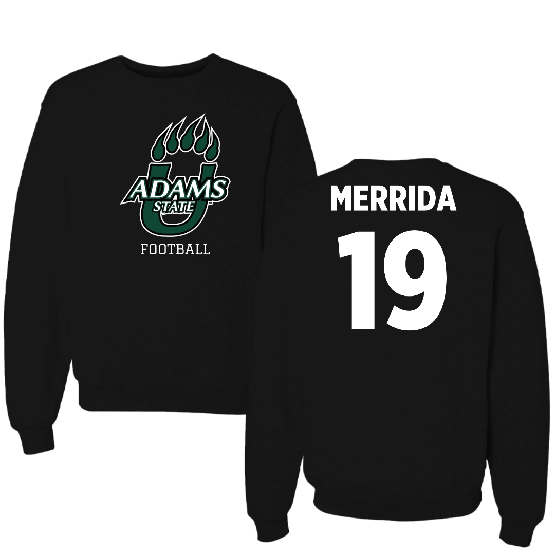 Adams State University Football Black State Crewneck - #19 Ahmare Merrida