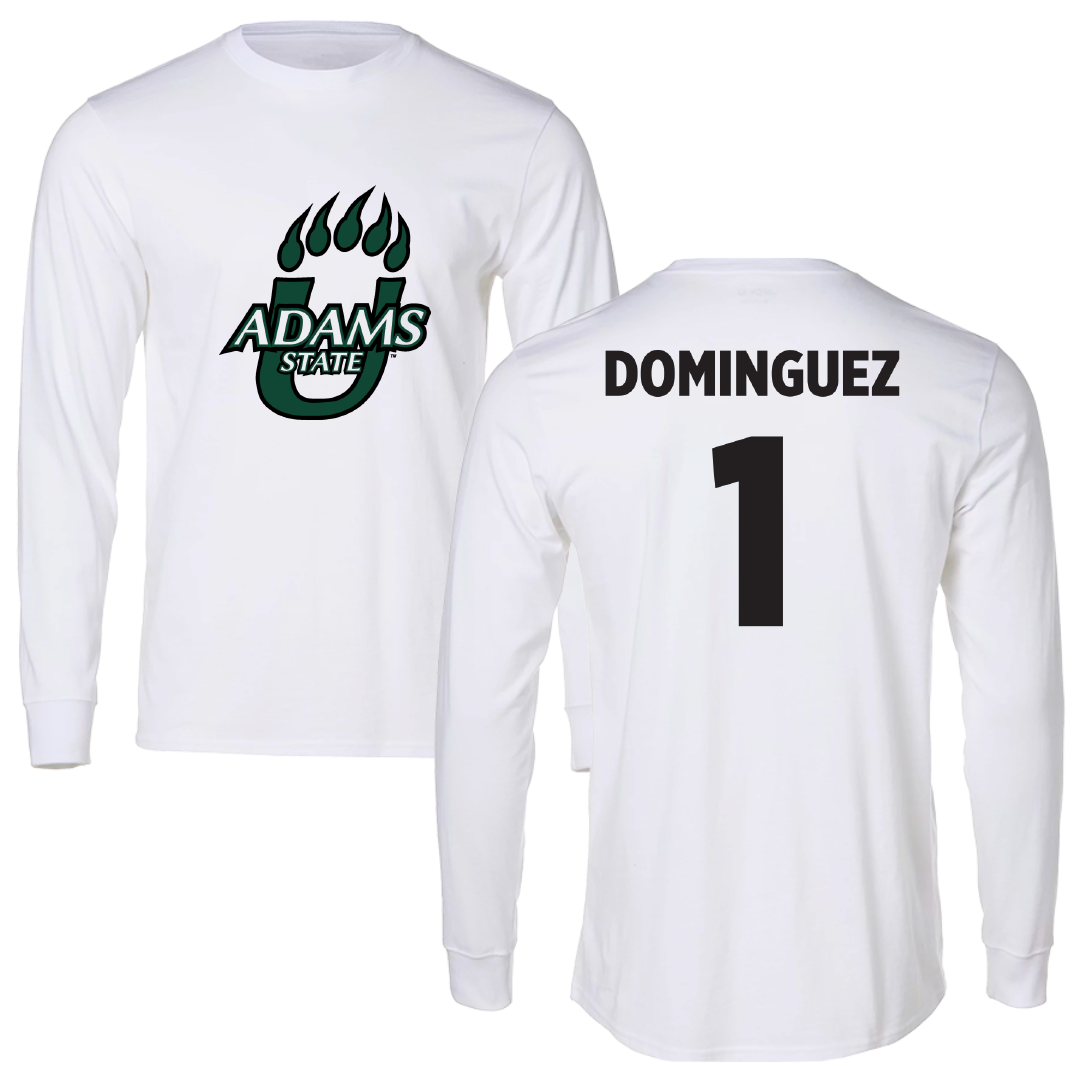 Adams State University Basketball White Performance Long Sleeve - #1 Harmanie Dominguez