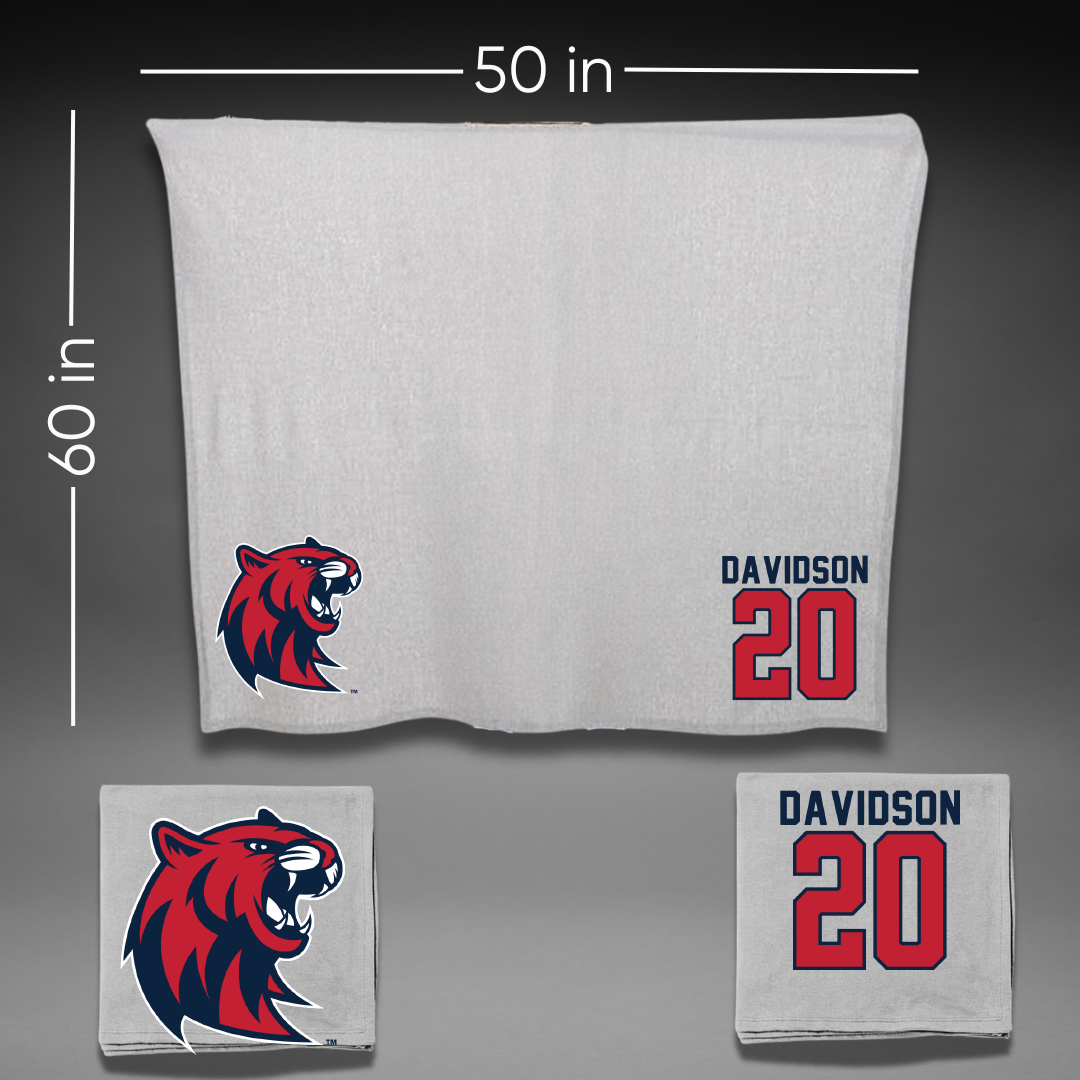 Rogers State University Basketball Gray Blanket - #20 Sam Davidson