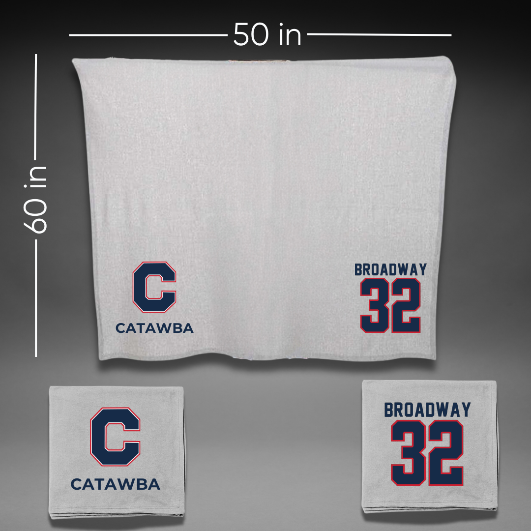 Catawba College Basketball Gray Blanket - #32 Paxton Broadway