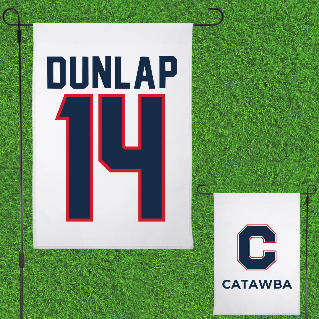 Catawba College Baseball White Garden Flag - #14 James Dunlap