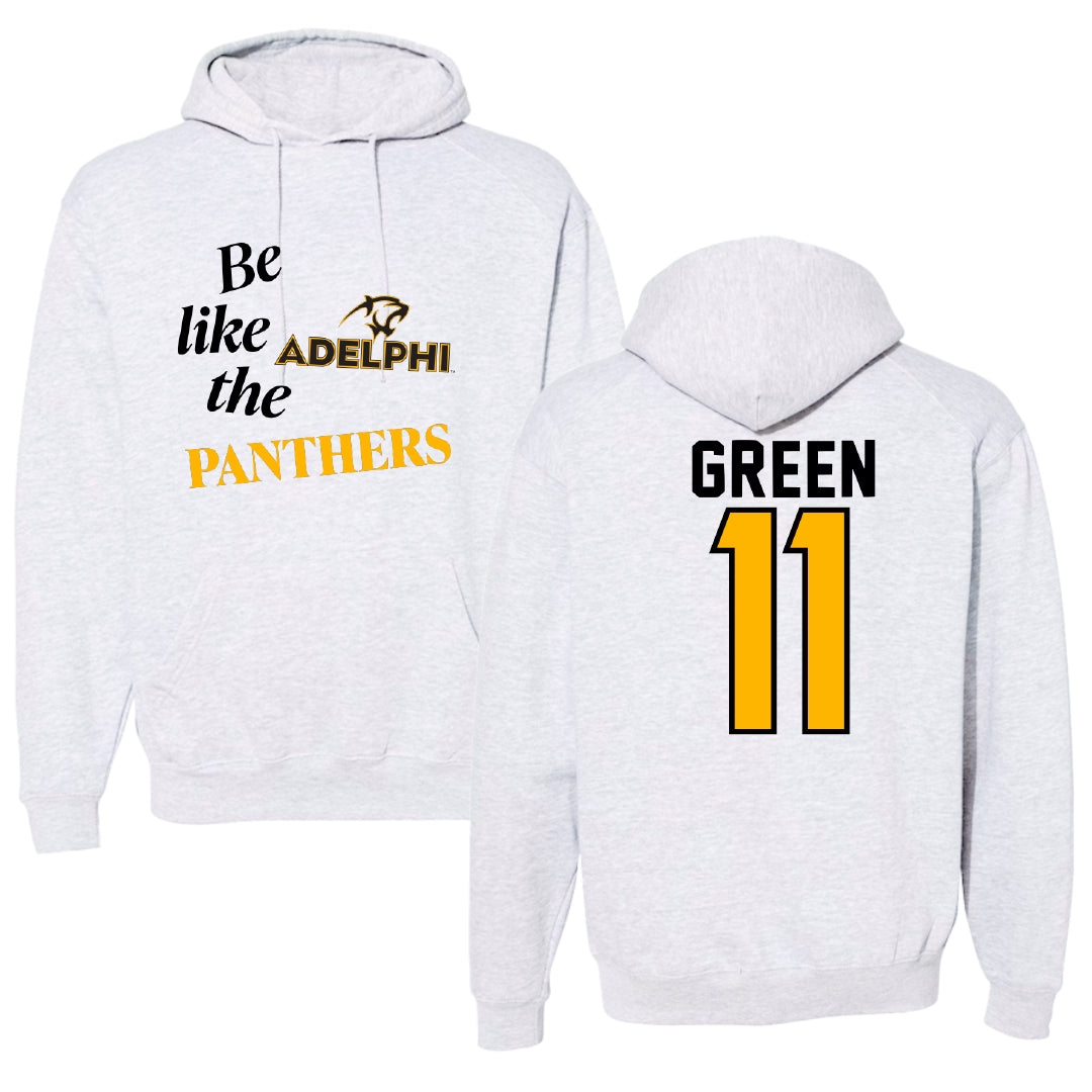 Adelphi University Lacrosse Light Gray Be Like Us Hoodie - #11 Aidan Green
