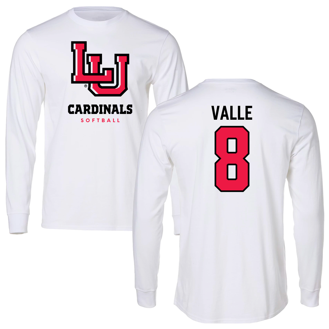 Lamar University Softball White Performance Long Sleeve - #8 Makayla Valle