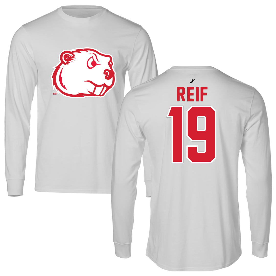 Minot State University Baseball Light Gray Performance Long Sleeve - #19 Bryson Reif