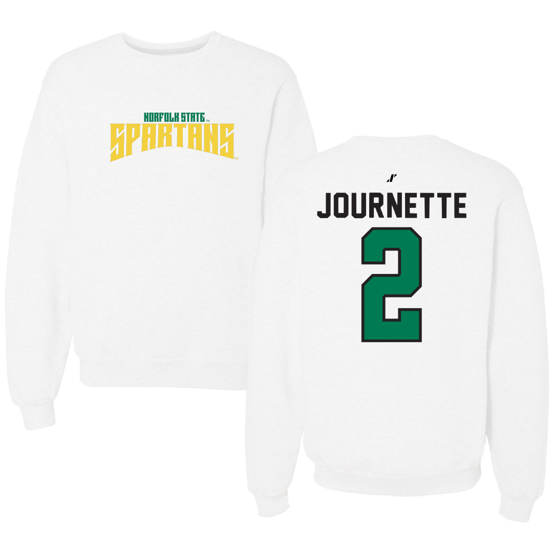 Norfolk State University Baseball White Classic Crewneck - #2 Justin Journette