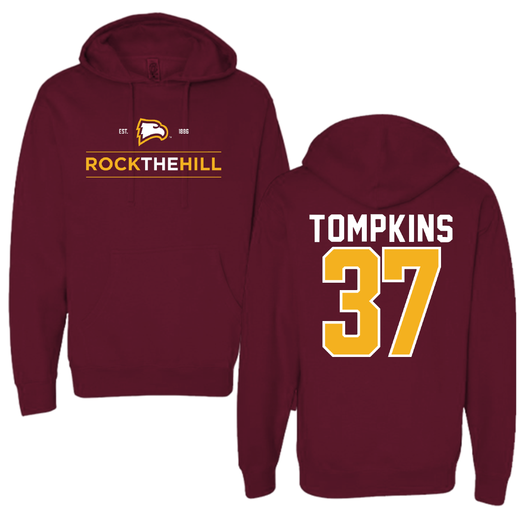 Winthrop University Baseball Garnet General Hoodie - #37 Mason Tompkins