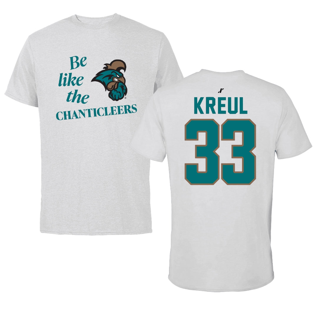 Coastal Carolina University Soccer Light Gray Be Like Us Tee - #33 Peyton Kreul