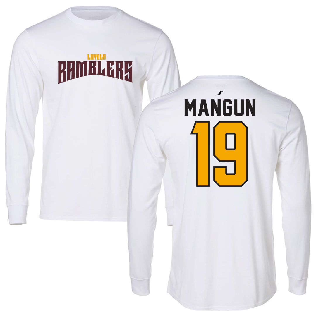 Loyola University-Chicago Volleyball White Classic Long Sleeve - #19 Dan Mangun