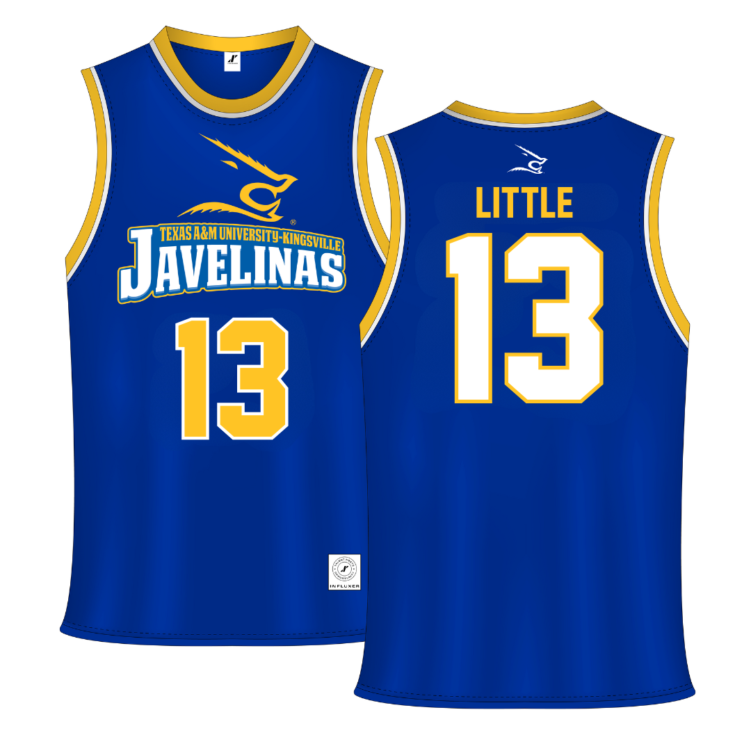 Texas A&M University-Kingsville Blue Basketball Jersey - #13 Zyon Little