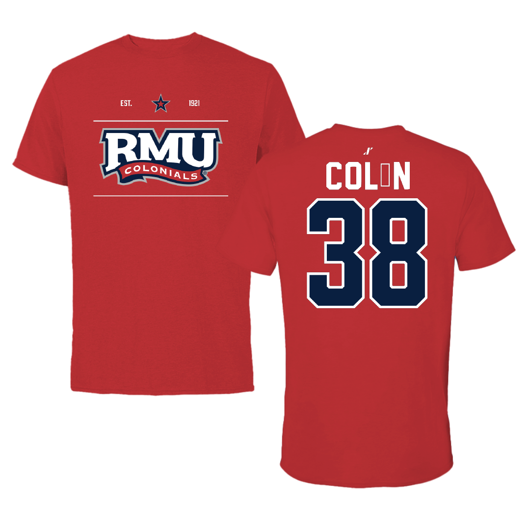 Robert Morris University Lacrosse Red General Tee - #38 Sam Colón