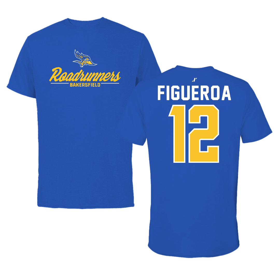 California State University-Bakersfield Baseball Blue General Performance Tee - #12 Ryan Figueroa