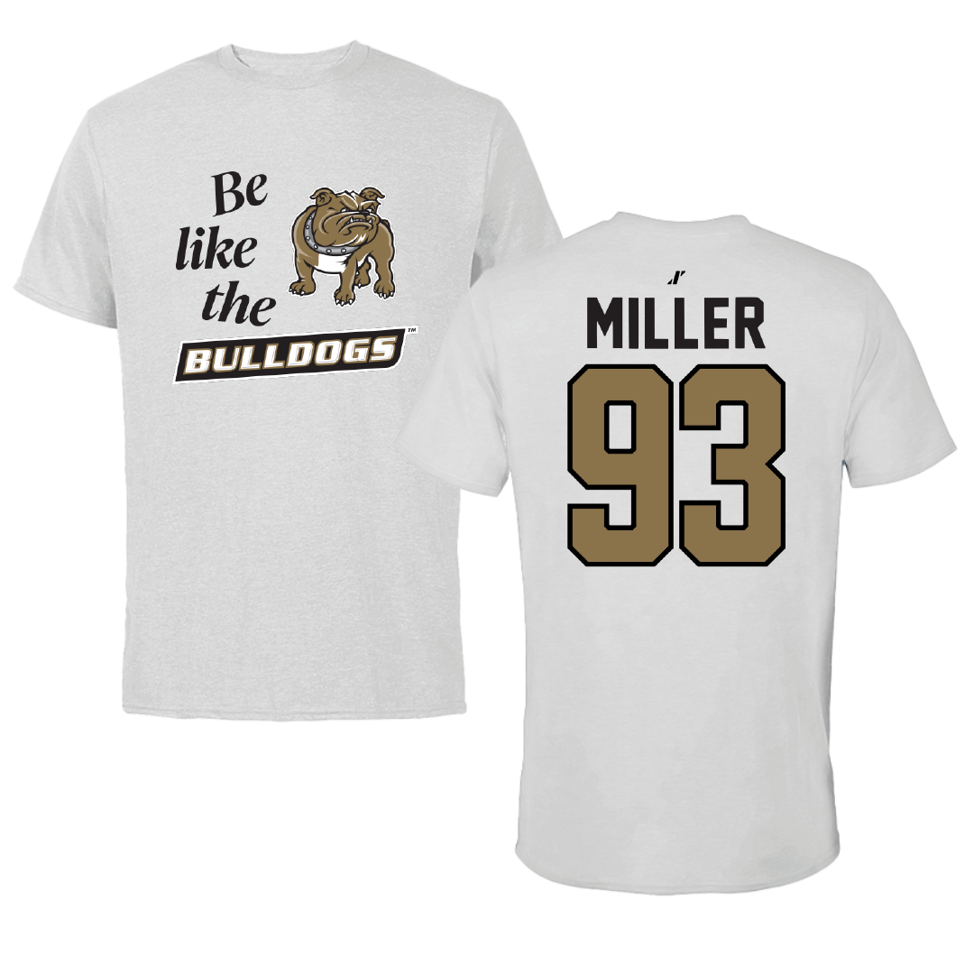 Bryant University Football Light Gray Be Like Us Performance Tee - #93 Clark Miller