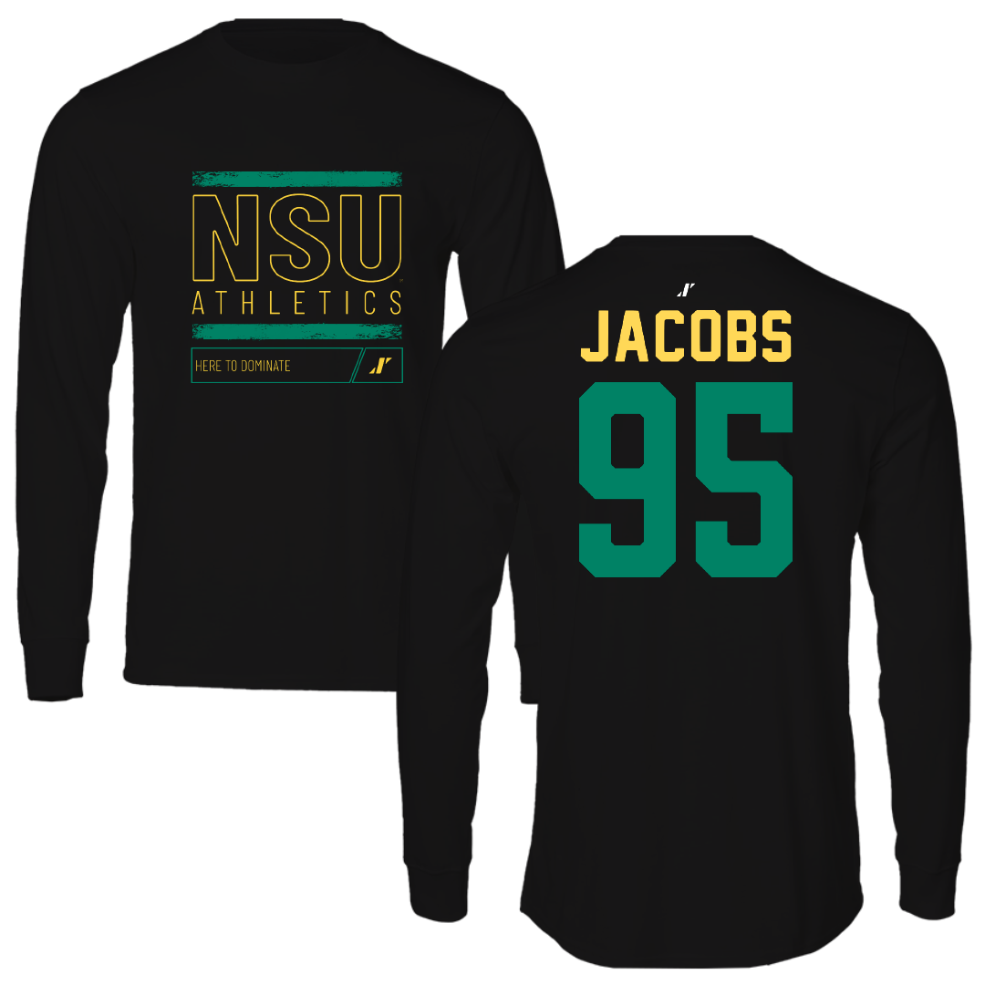 Norfolk State University Football Black Dominate Long Sleeve - #95 Levontae Jacobs