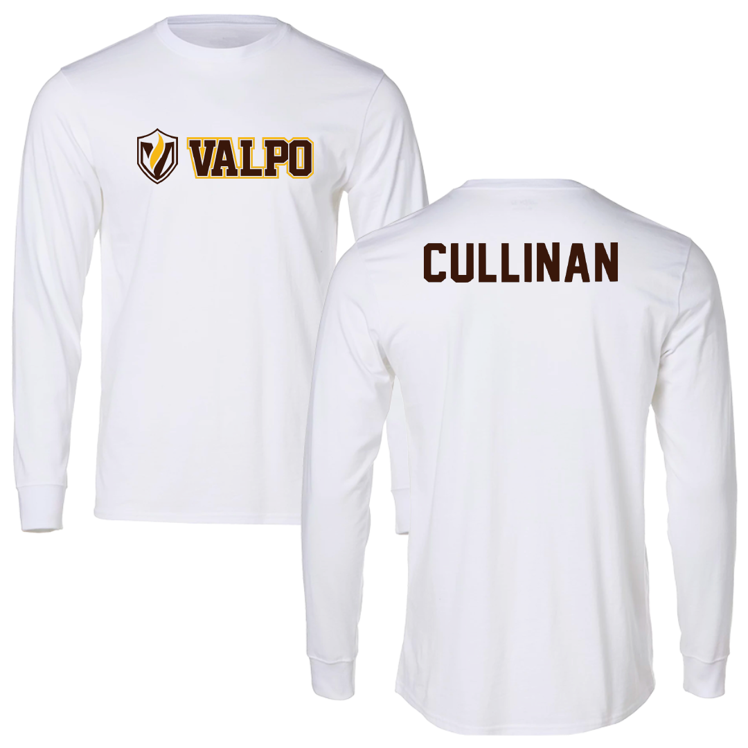 Valparaiso University Swimming & Diving White Performance Long Sleeve - Owen Cullinan