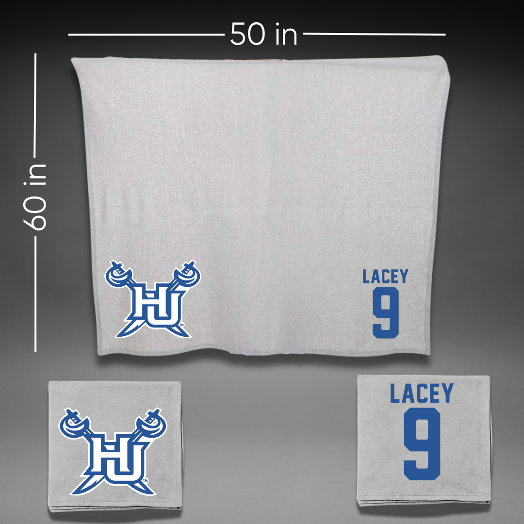 Hampton University Lacrosse Gray Blanket - #9 Alex Lacey