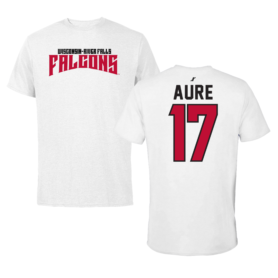 University of Wisconsin-River Falls Ice Hockey White Classic Performance Tee - #17 MaKenna Aure