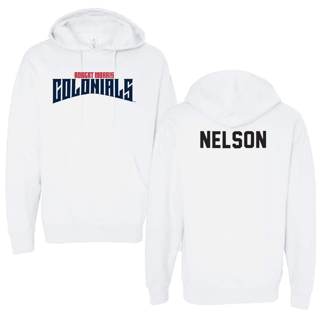 Robert Morris University Golf White Classic Hoodie - Luke Nelson