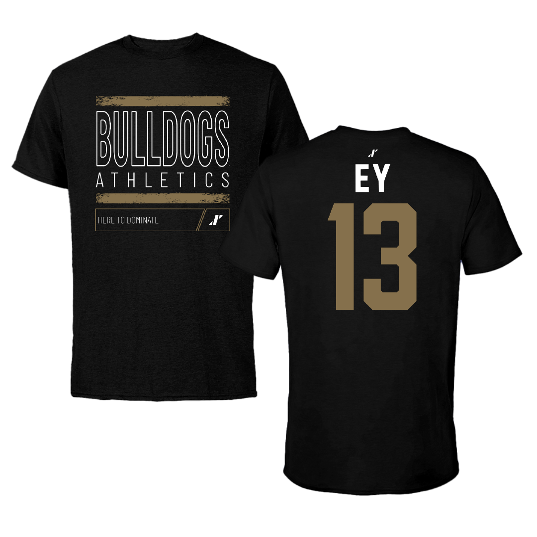 Bryant University Baseball Black Dominate Performance Tee - #13 Brooks Ey