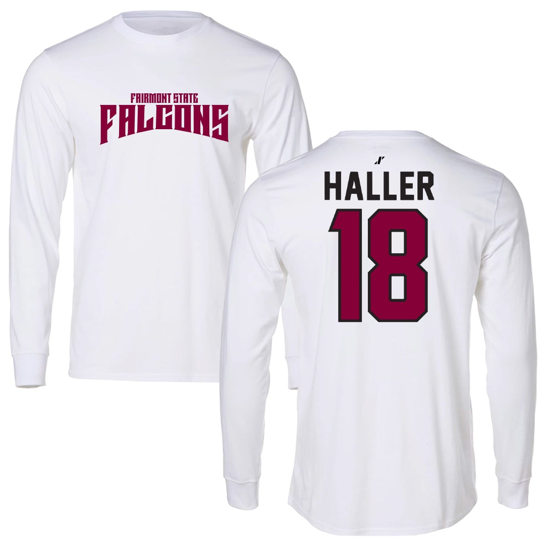Fairmont State University Softball White Classic Performance Long Sleeve - #18 Delaney Haller