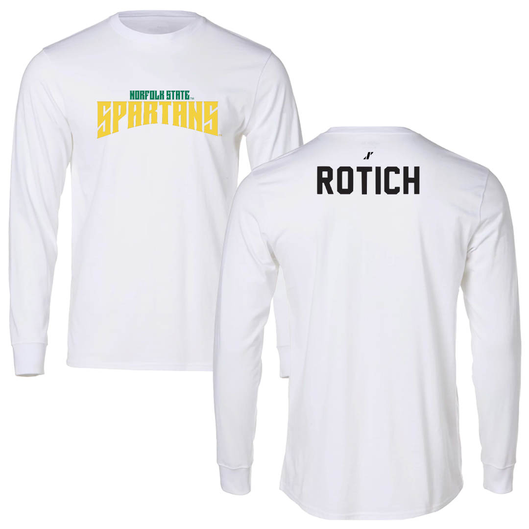 Norfolk State University TF and XC White Classic Performance Long Sleeve - Brian Rotich