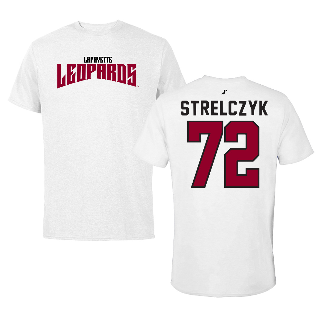 Lafayette College Football White Classic Tee - #72 Nick Strelczyk