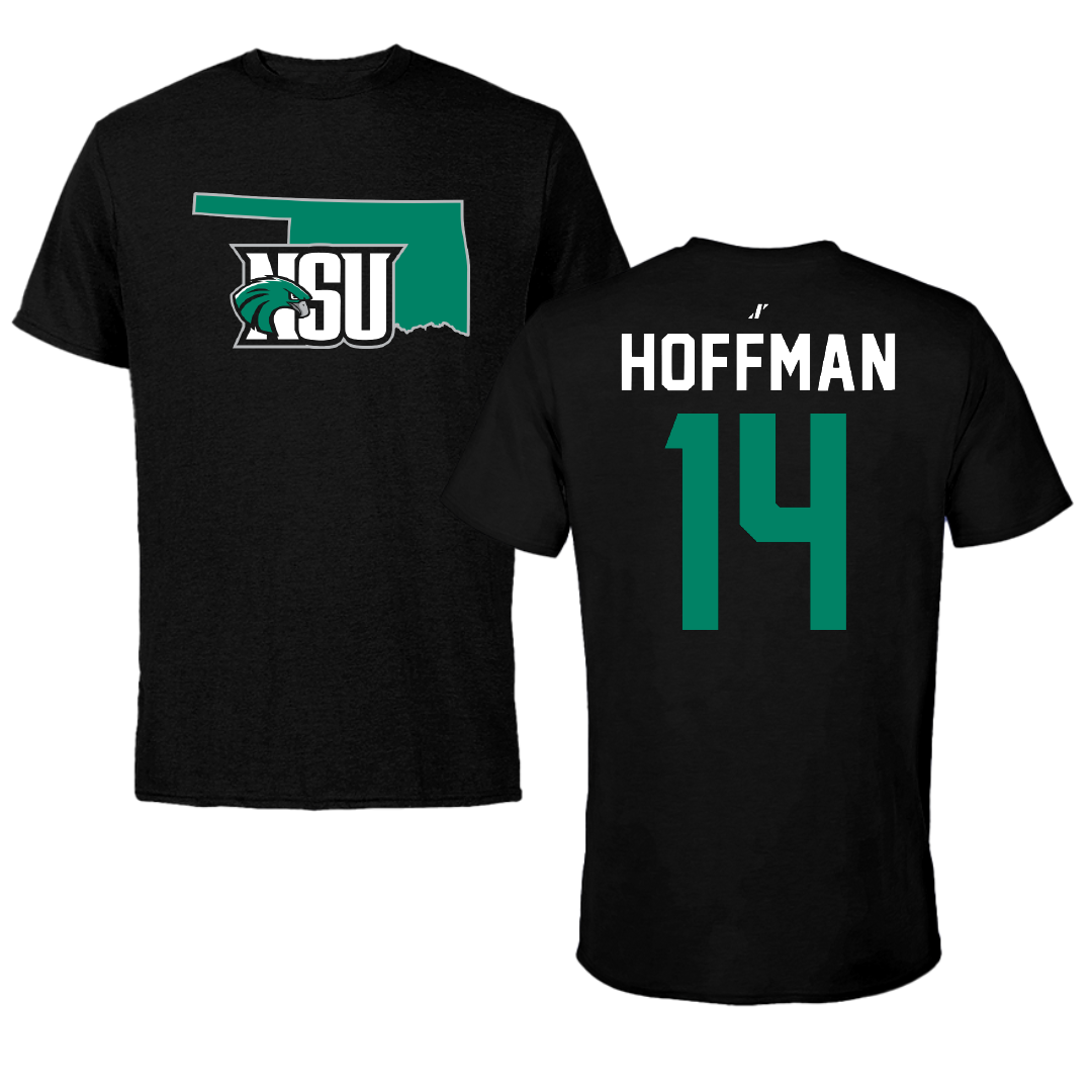 Northeastern State University Football Black State Performance Tee - #14 Cody Hoffman