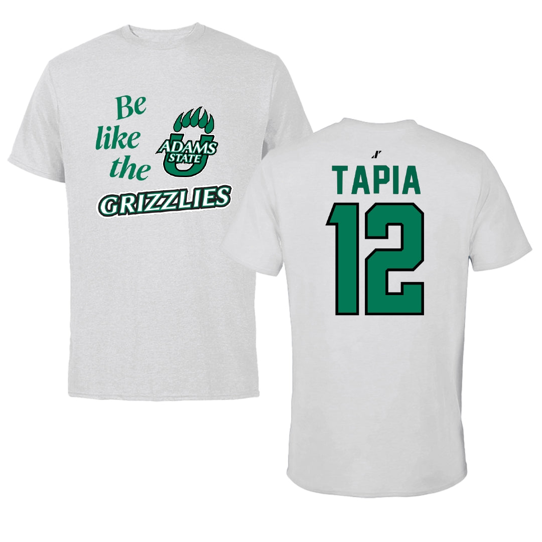 Adams State University Basketball Light Gray Be Like Us Performance Tee - #12 Jude Tapia