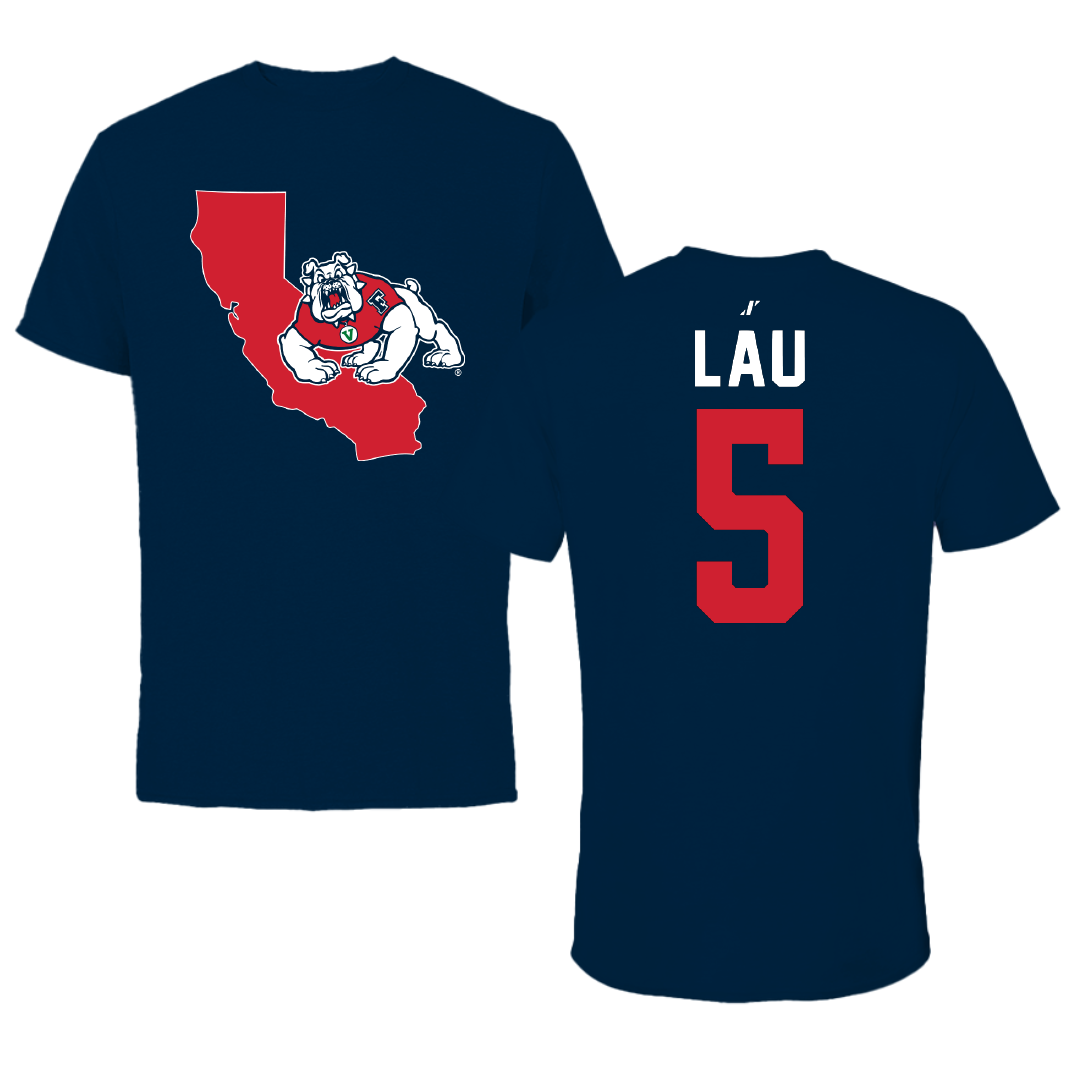 Fresno State University Soccer Navy State Tee - #5 Jordan Lau