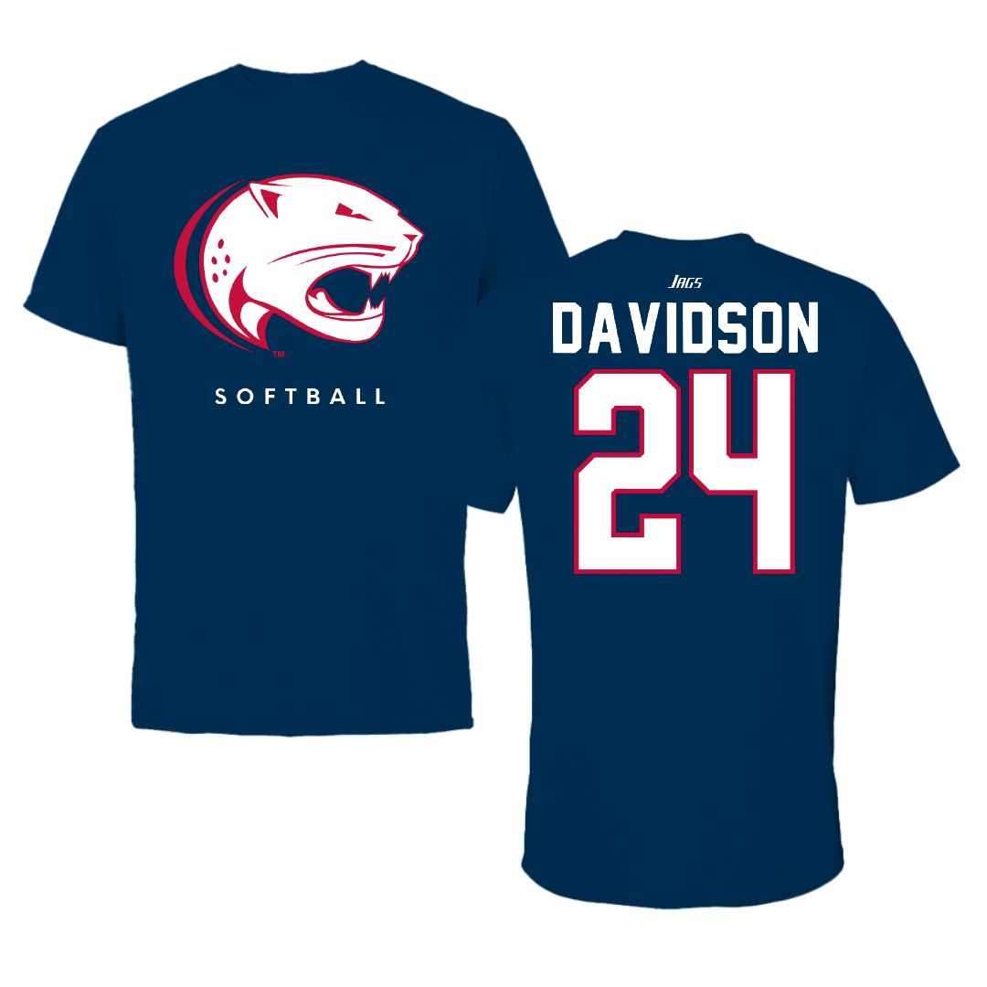 University of South Alabama Softball Navy Tee - #24 Megan Davidson