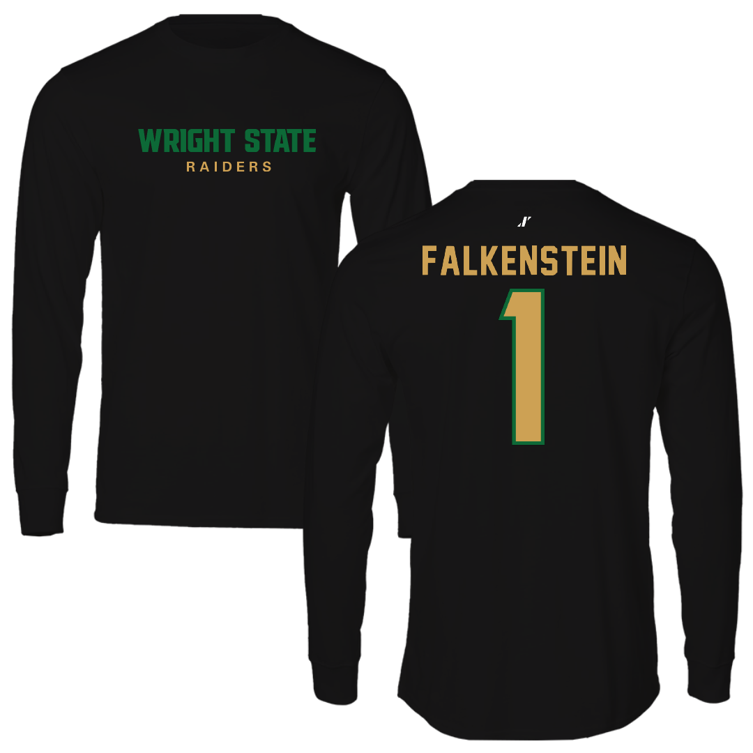 Wright State University Baseball Black Performance Long Sleeve - #1 Parker Falkenstein