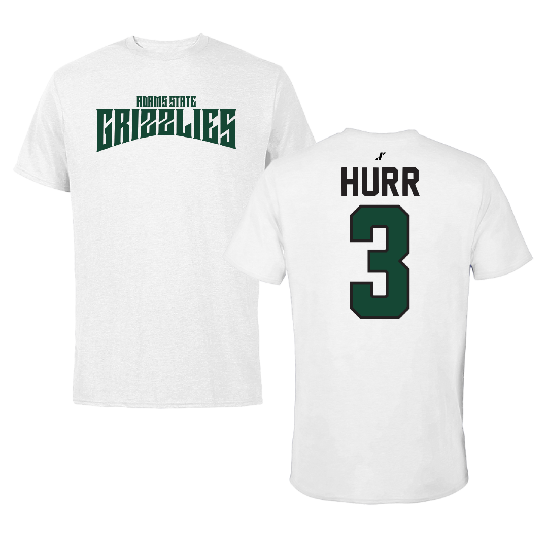 Adams State University Basketball White Classic Tee - #3 Alex Hurr