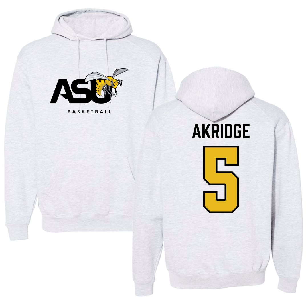 Alabama State University Basketball Gray Hoodie - #5 Solangelei Akridge