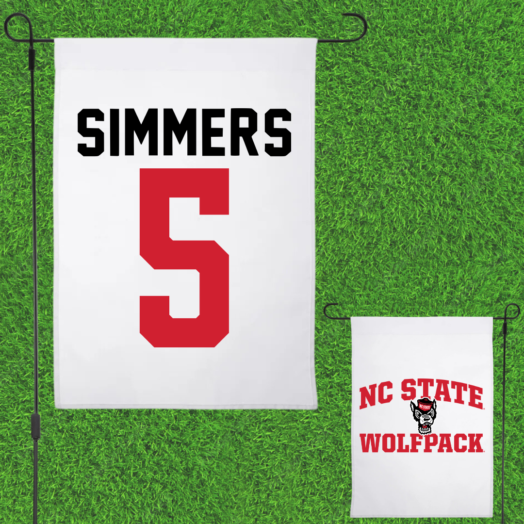 North Carolina State University Softball White Garden Flag - #5 Kendall Simmers