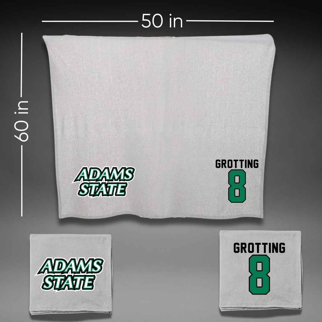 Adams State University Soccer Gray Blanket - #8 Hans-Kristian Grotting