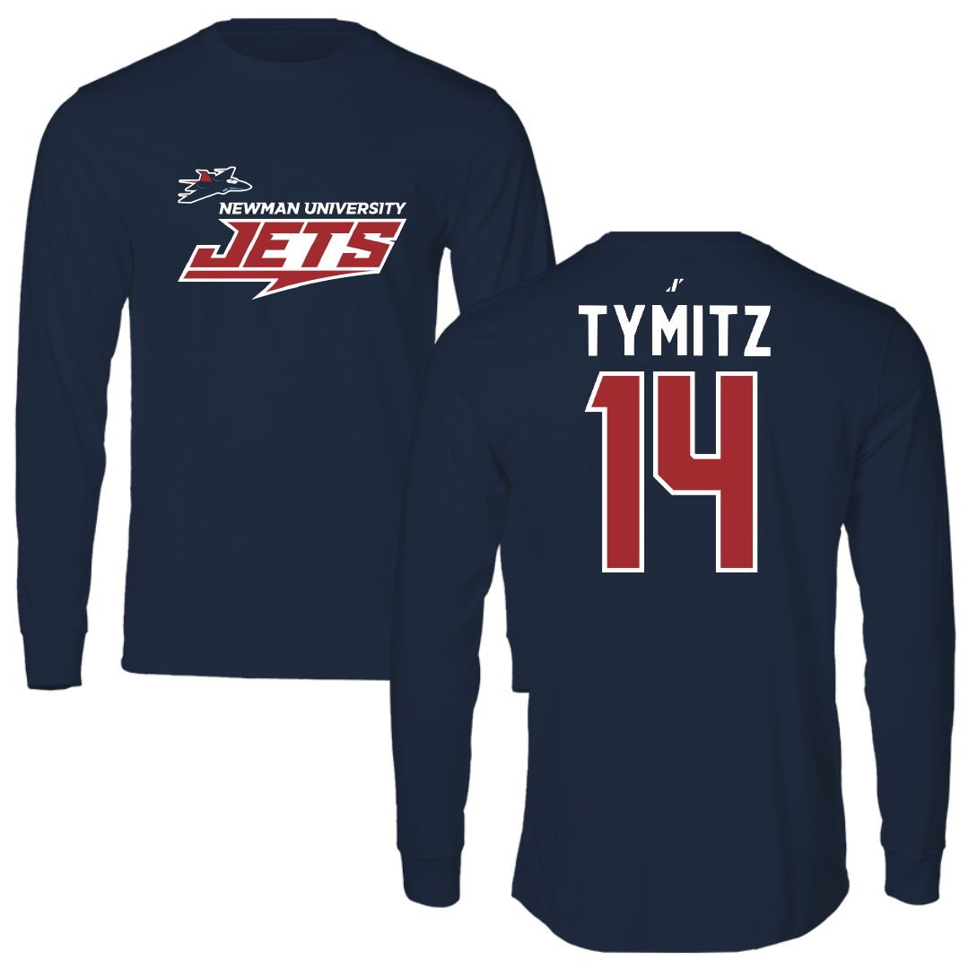 Newman University Volleyball Navy General Performance Long Sleeve - #14 Hannah Tymitz