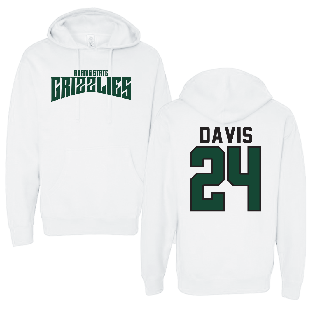 Adams State University Basketball White Classic Hoodie - #24 Riahana Davis