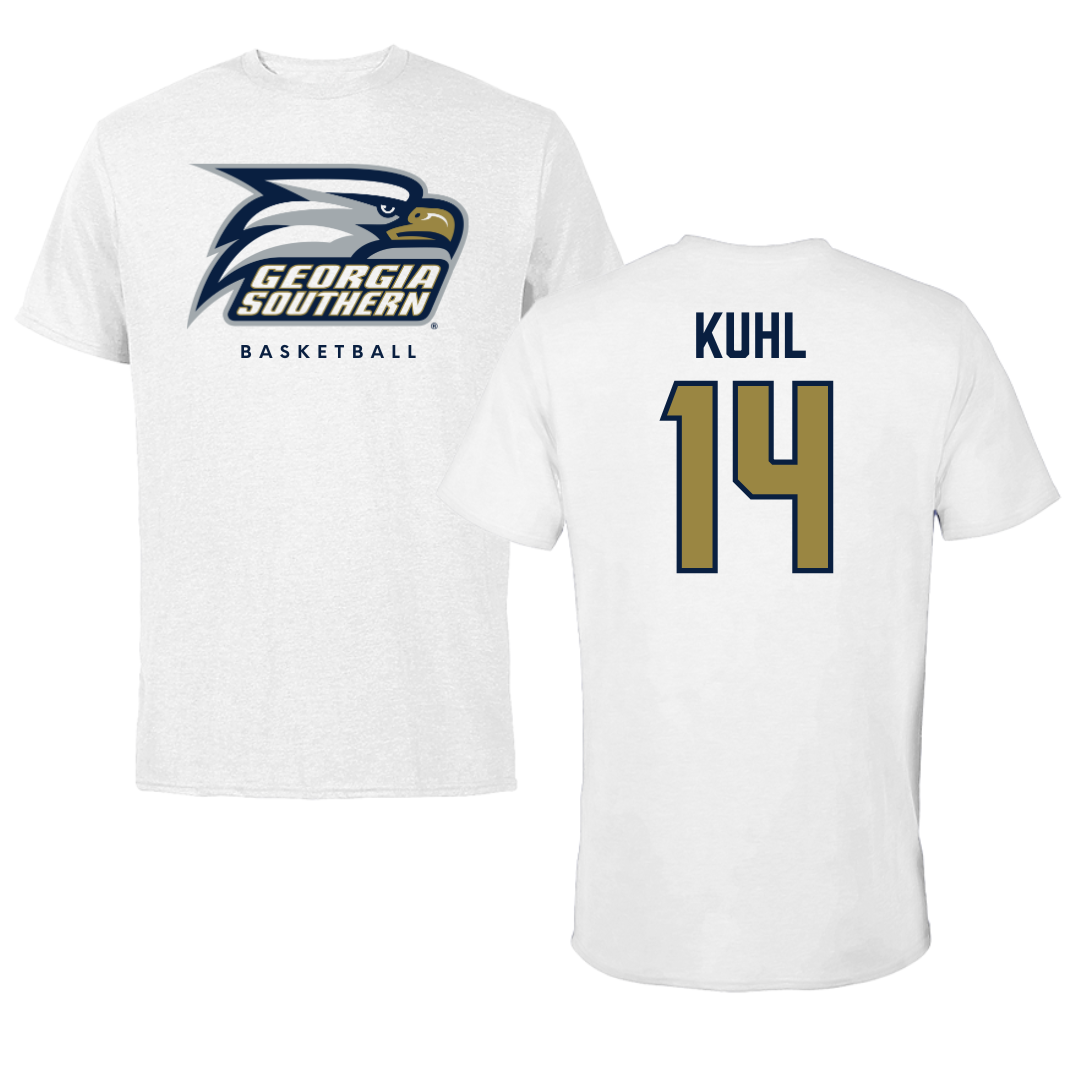 Georgia Southern University Basketball White Tee - #14 Collin Kuhl