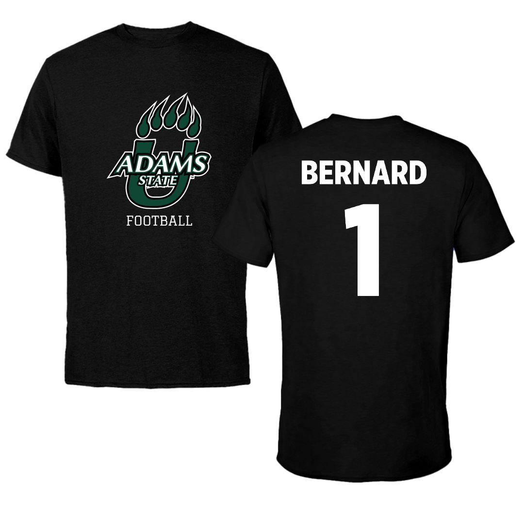 Adams State University Football Black State Performance Tee - #1 Ahmed Bernard