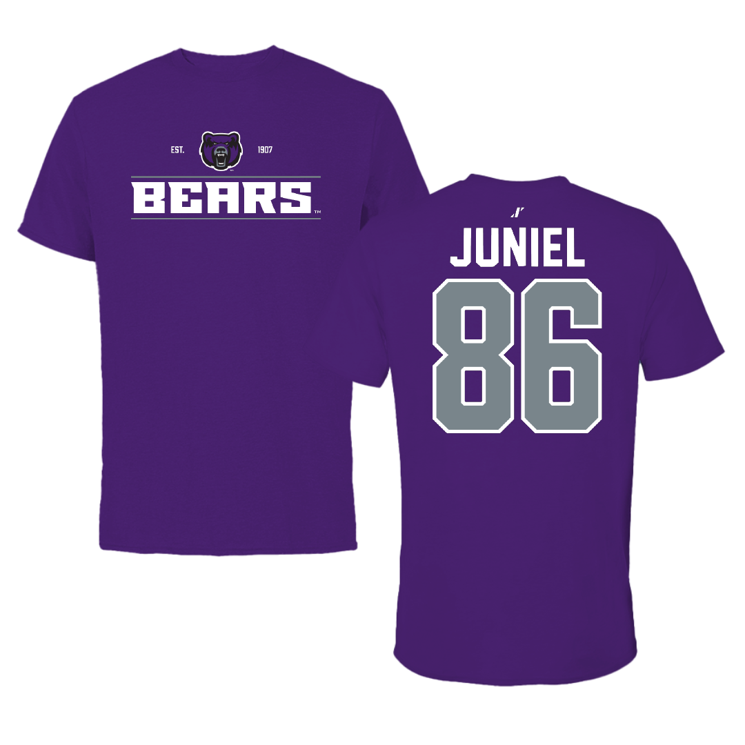 University of Central Arkansas Football Purple General Tee - #86 Kealen Juniel