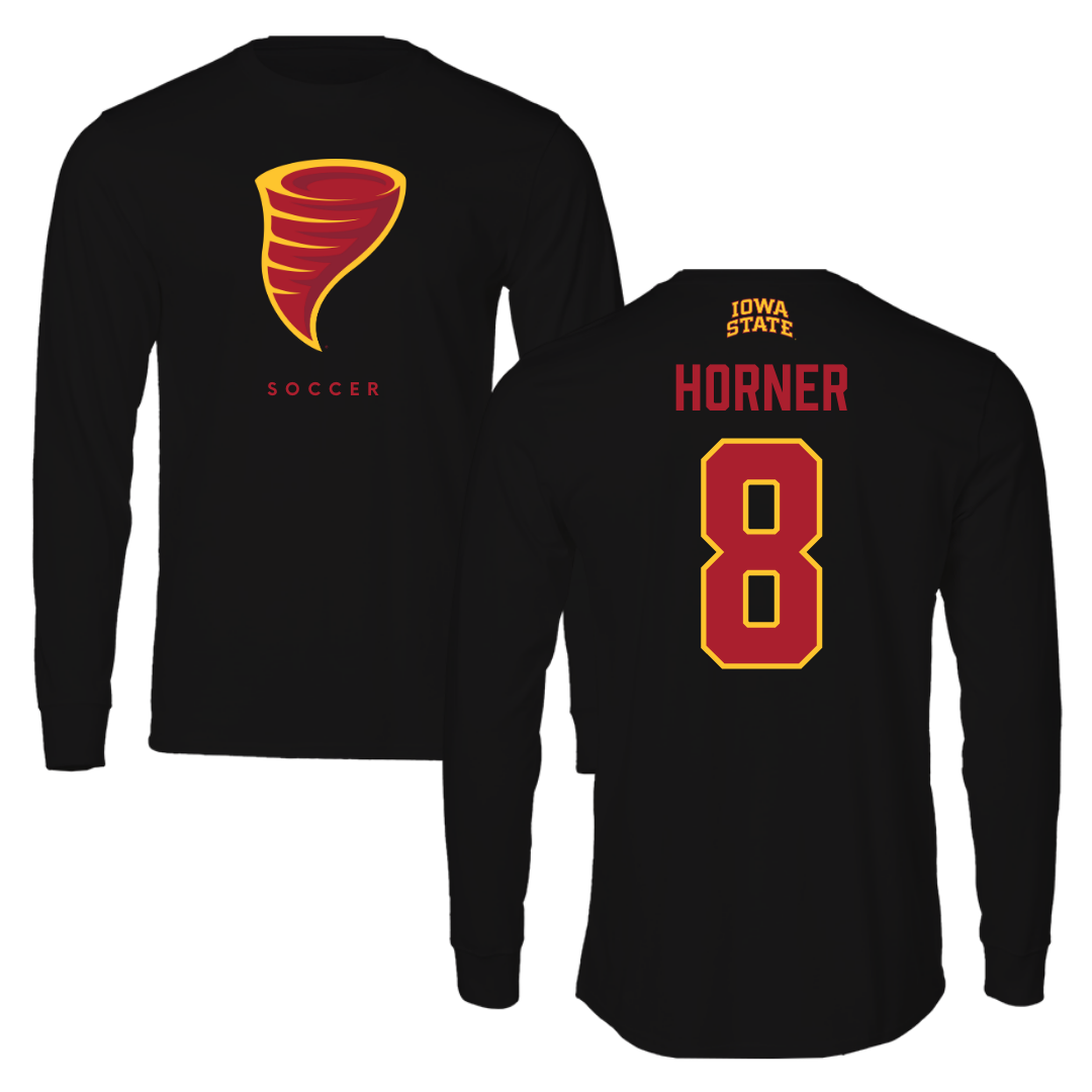 Iowa State University Soccer Black Long Sleeve - #8 Avery Horner