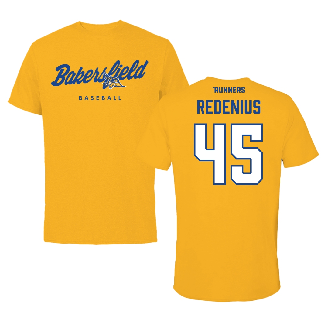 California State University-Bakersfield Baseball Gold Performance Tee - #45 Broc Redenius