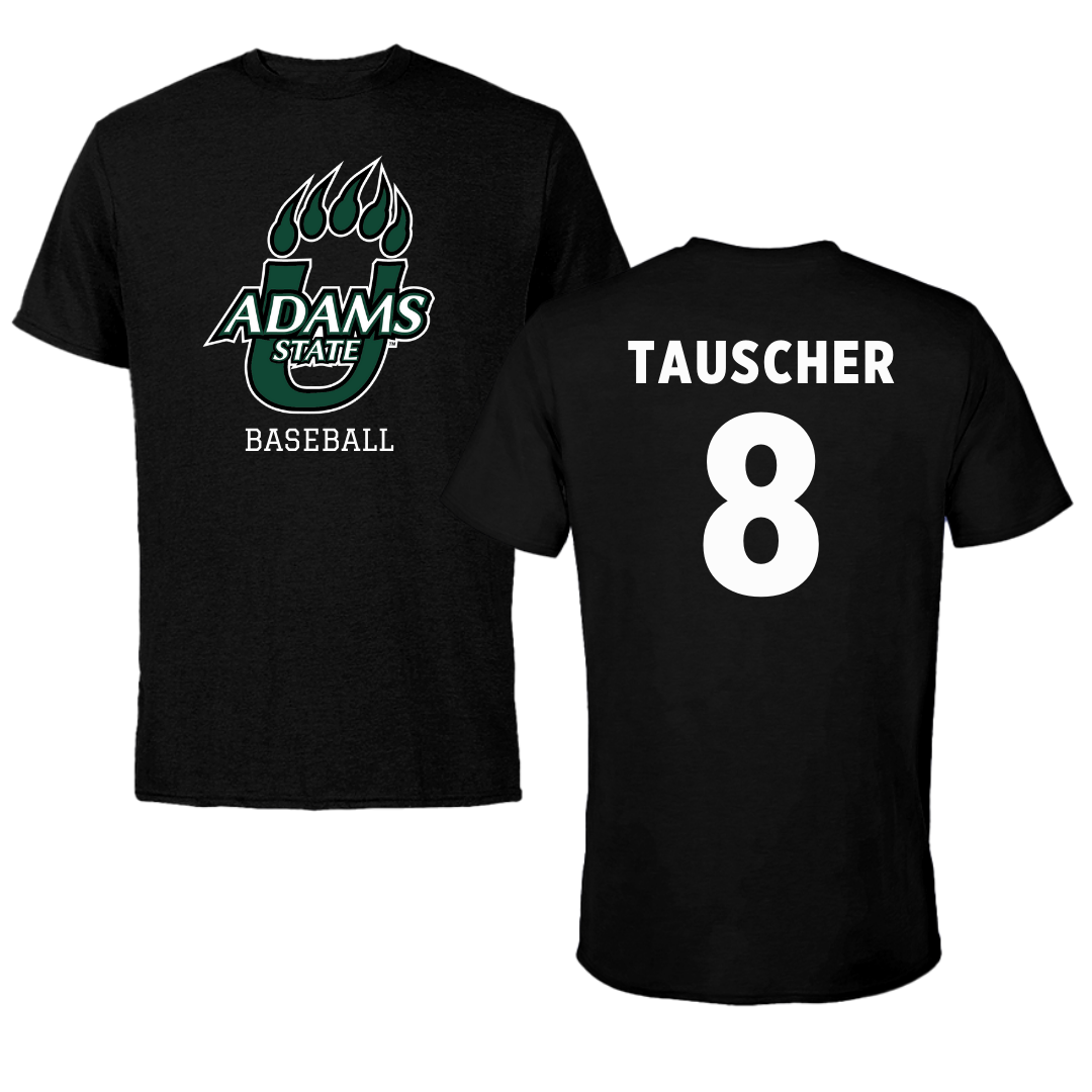 Adams State University Baseball Black State Tee - #8 Ayden Tauscher