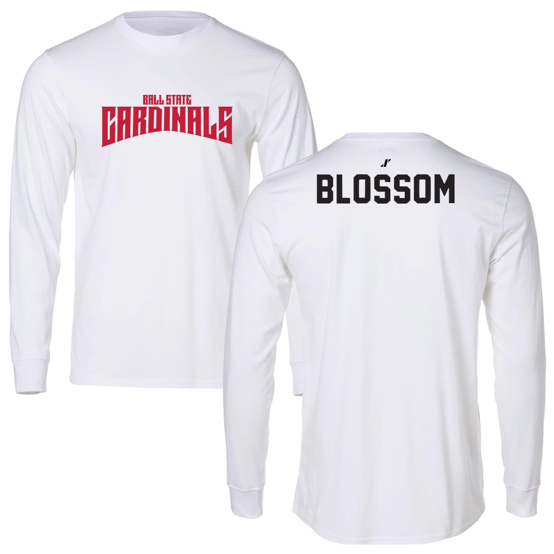 Ball State University Swimming & Diving White Classic Performance Long Sleeve - Seth Blossom