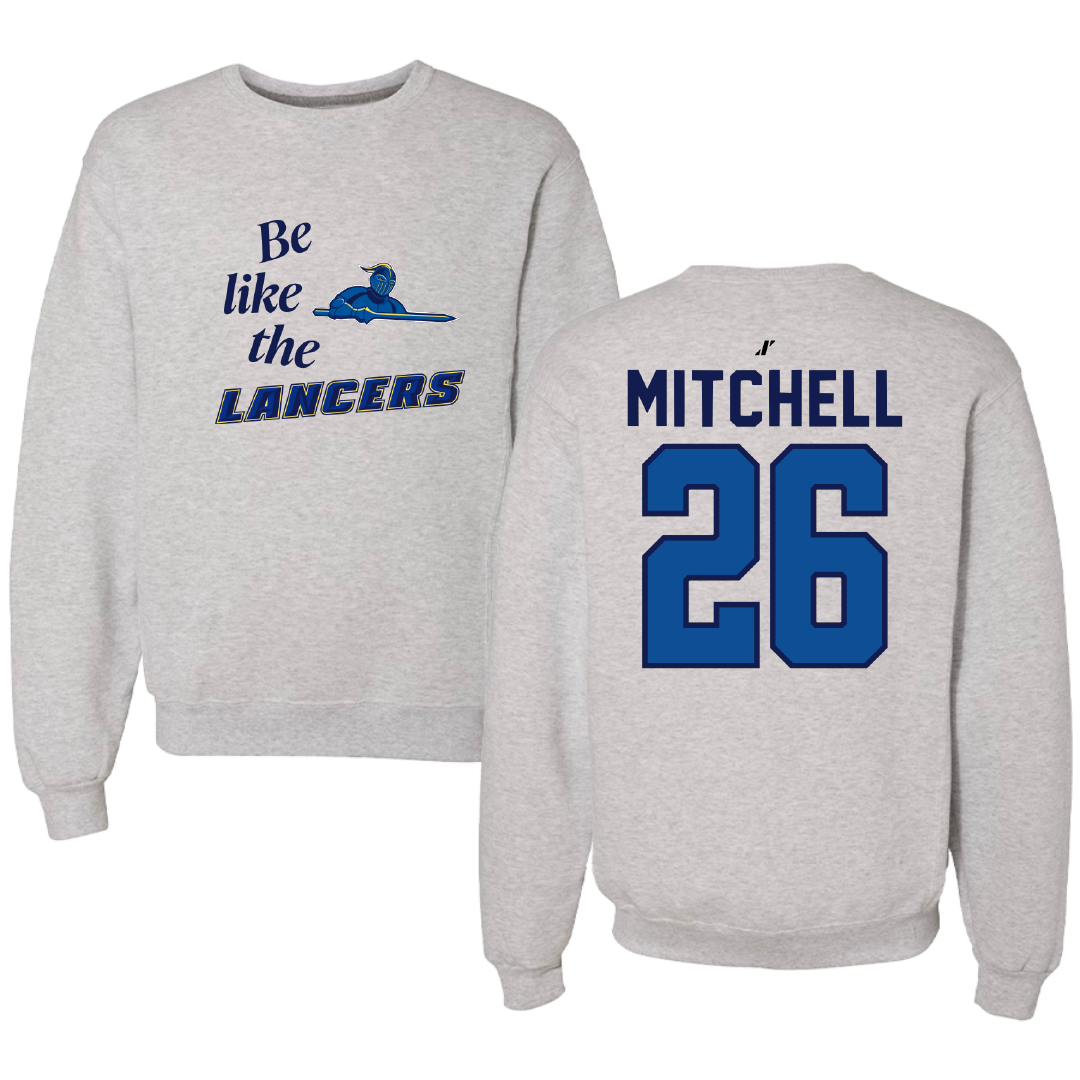 Worcester State University Football Light Gray Be Like Us Crewneck - #26 Damian Mitchell