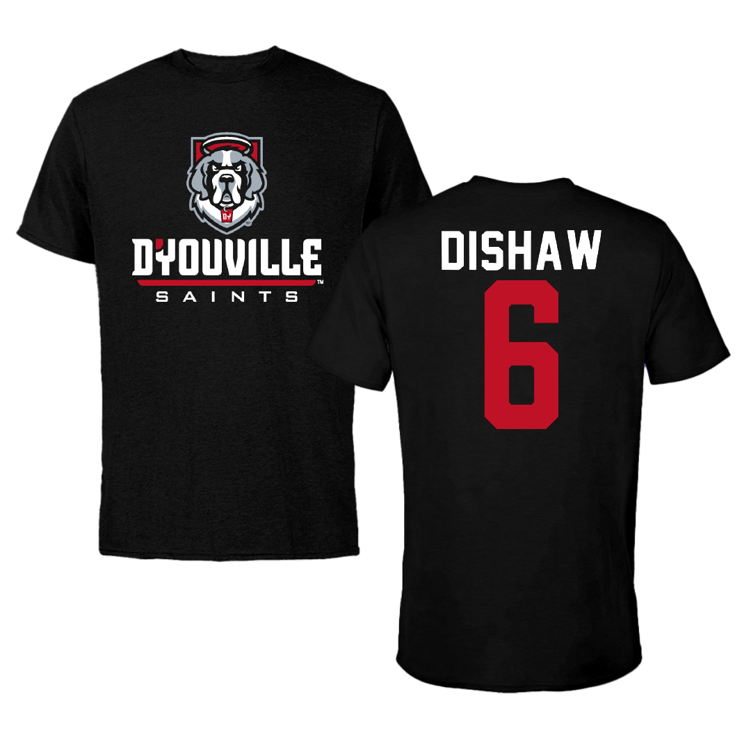 D'Youville University Volleyball Black Performance Tee - #6 Nathan Dishaw