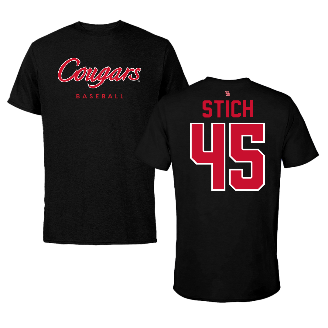 University of Houston Baseball Black Tee - #45 David Stich